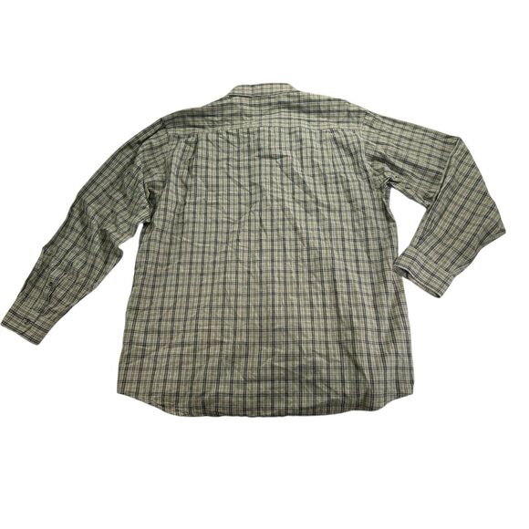 Columbia X Bud Light XL Olive Green Beige Plaid Cotton Long Sleeve Button Down - Picture 3 of 10